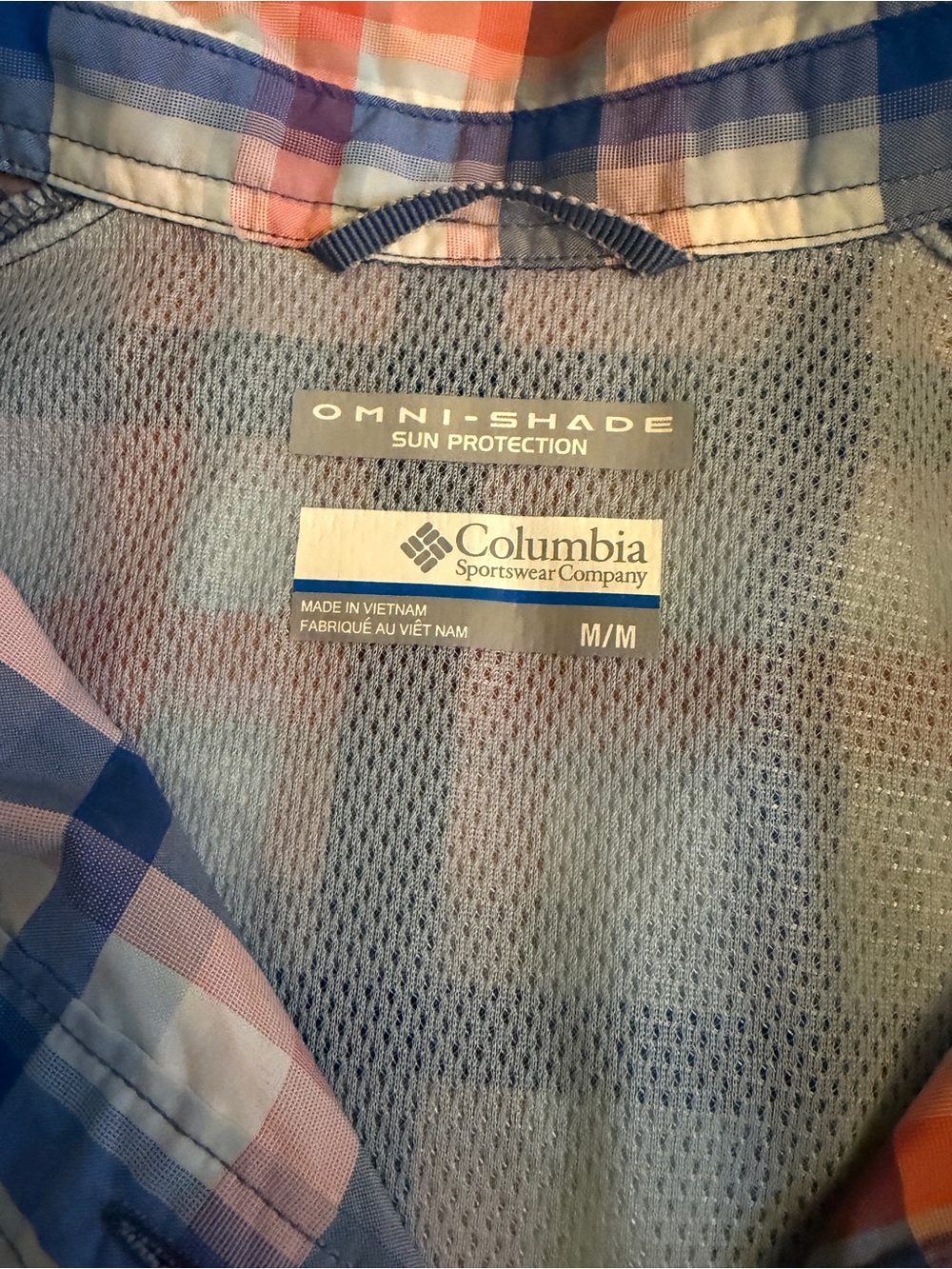 Columbia Omni-Shade Plaid Button-Up Shirt Medium - Picture 2 of 3